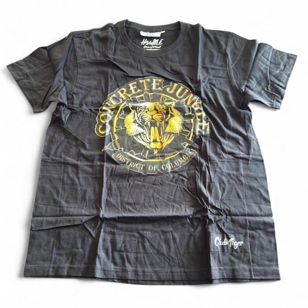 Hustle State of Mind Concrete Jungle Tiger Graphic T-Shirt Black Small DC Street